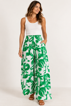 Load image into Gallery viewer, Emerald Garden Print Cotton Shirred Waist Pant
