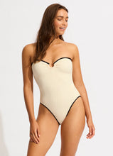 Load image into Gallery viewer, Beach Bound Ring Front Bandeau One Piece - Ecru
