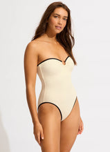 Load image into Gallery viewer, Beach Bound Ring Front Bandeau One Piece - Ecru
