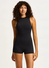 Load image into Gallery viewer, Seafolly Collective Boyleg Zip One Piece - Black
