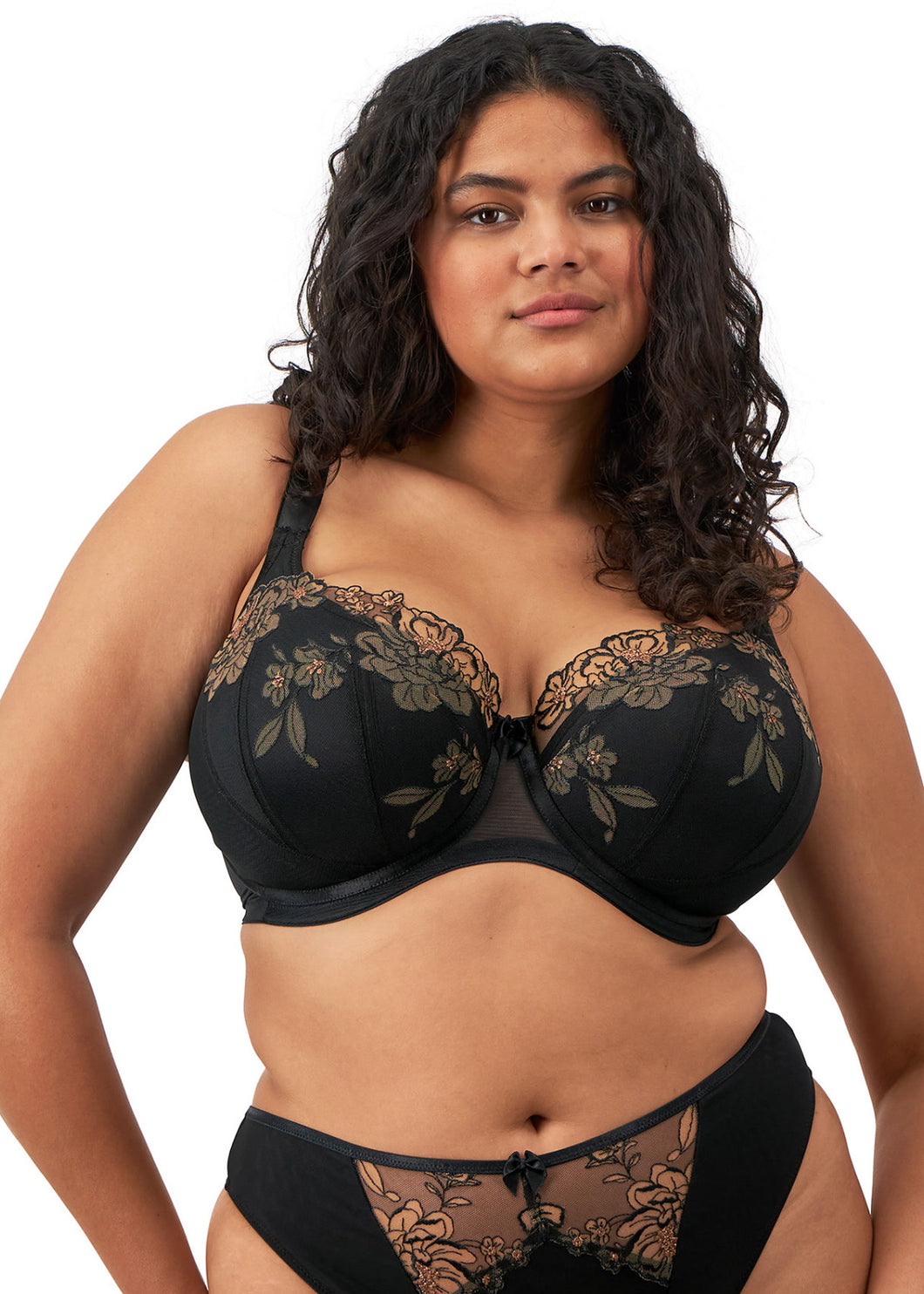 Elomi Teagan Padded Half Cup / Black - Almond