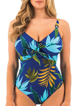 Load image into Gallery viewer, Pichola Twist Front Swimsuit Tropical Blue
