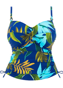 Pichola Twist Front Tankini Top Tropical Blue