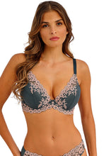 Load image into Gallery viewer, Embrace Lace Dark Slate/cloud Pink Plunge Underwire Bra

