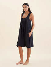 Load image into Gallery viewer, Kate Modal Soft Pleat Front Nightie / Black
