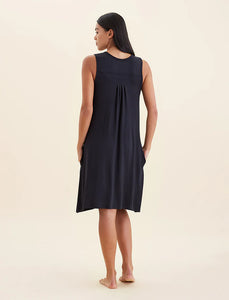 Kate Modal Soft Pleat Front Nightie / Black