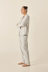 Cassia Light Grey Check Cotton PJ Set