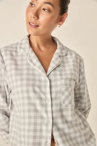 Cassia Light Grey Check Cotton PJ Set