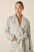 Load image into Gallery viewer, Desire Long Grey Plush Robe
