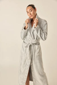 Desire Long Grey Plush Robe