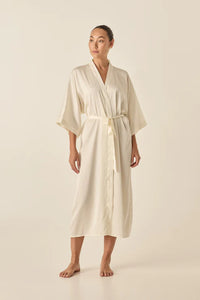 Henrietta Ivory Satin Robe