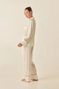 Whitney Ivory Silky Satin PJ Set