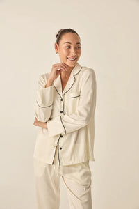 Whitney Ivory Silky Satin PJ Set