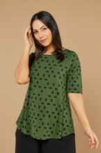 Load image into Gallery viewer, ELBOW SWING TEE - MOSS PRINT
