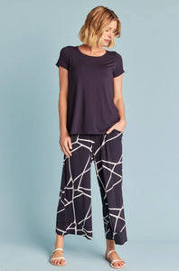 Culotte Resort Pant - Navy Marble