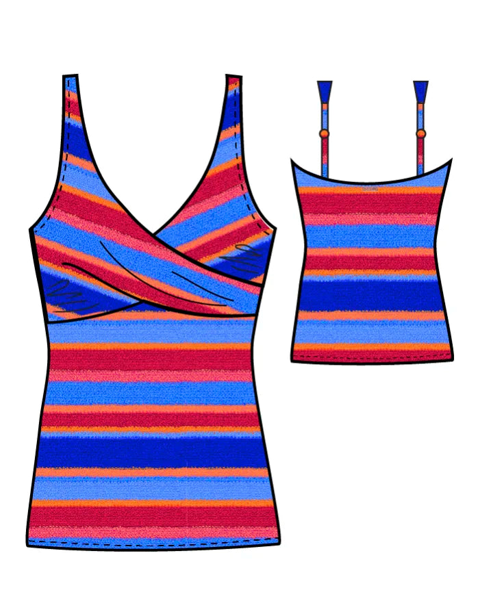 BAKU Trinidad D-E Cup Wrap Singlet Top