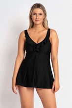 Load image into Gallery viewer, Cosmo Mesh Ruffle Swim Dress One Piece
