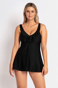 Cosmo Mesh Ruffle Swim Dress One Piece