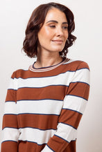Load image into Gallery viewer, 100% Merino Wide Stripe Sweater Copper Combo
