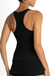 Basix High Neck Singlet - Black