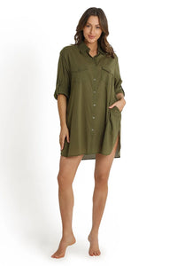 Resort Button Through Shirt - Khaki