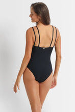 Load image into Gallery viewer, Reset Cheeky Double Strap One Piece - Black
