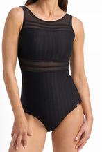 Load image into Gallery viewer, Sky High Mesh High Neck Mastectomy One Piece - Black
