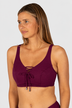 Load image into Gallery viewer, Rococco E/F/G Cup Lace Bikini Bra Top Berry
