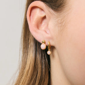 Tiff Studs - Gold + Pink