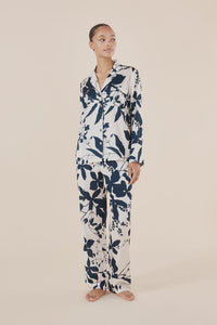 Ivy Silky Satin PJ Set Navy