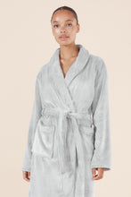 Load image into Gallery viewer, Desiré Grey Long Plush Robe
