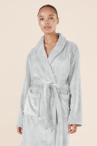 Desiré Grey Long Plush Robe