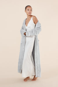 Desiré Grey Long Plush Robe