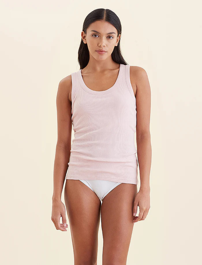Milla Rib Shelf Bra Tank / Papinelle Pink