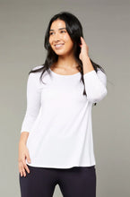 Load image into Gallery viewer, Tani 3/4 Sleeve Scoop Hem / White

