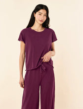 Load image into Gallery viewer, Jada Organic Cotton Wide Leg Pant and Tee Set Plum
