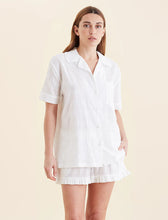 Load image into Gallery viewer, Ivy Organic Cotton Frill S/Slv Boxer PJ Set White
