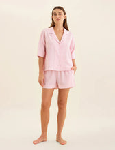 Load image into Gallery viewer, Sabine Seersucker Stripe Boxer PJ Set &amp; Bow Scrunchie
