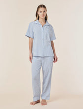 Load image into Gallery viewer, Anais Short Sleeve Full Length PJ Set Clear Sky/Blue Check
