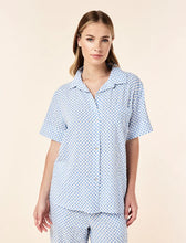 Load image into Gallery viewer, Anais Short Sleeve Full Length PJ Set Clear Sky/Blue Check
