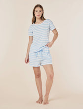 Load image into Gallery viewer, Jada Organic Cotton Knit Boxer PJ Set Clear Sky White Stripe
