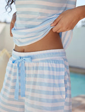 Load image into Gallery viewer, Jada Organic Cotton Knit Boxer PJ Set Clear Sky White Stripe
