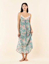 Load image into Gallery viewer, Elise Lace Front Maxi Nightie Mineral Blue
