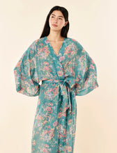 Load image into Gallery viewer, Elise Kimono Maxi Robe Mineral Blue
