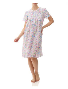 Givoni Evette Short Sleeve Short Nightie / Pink Blue