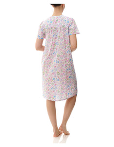 Givoni Evette Short Sleeve Short Nightie / Pink Blue