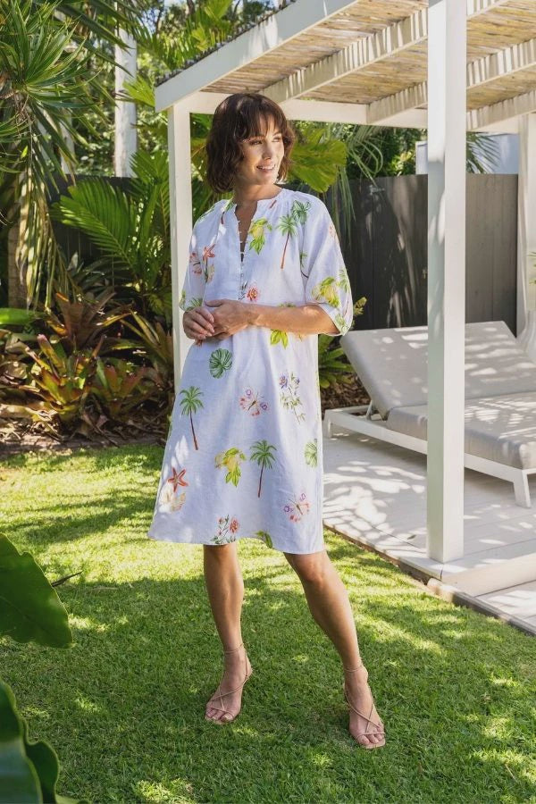 Linen Cuff Sleeve Dress