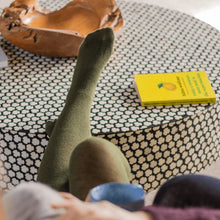 Load image into Gallery viewer, Merino Wool Textured Knit Tights Moss

