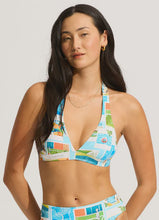 Load image into Gallery viewer, Sunset Multi Fit Triangle Bikini Top - Turquoise
