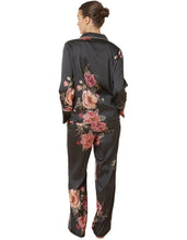 Load image into Gallery viewer, Ruby Floral Satin Pyjama Set - Black
